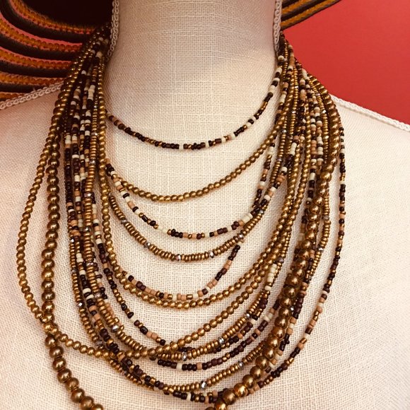 PRICE IS FIRM! VINTAGE 14-Strand Beaded Necklace - Picture 5 of 8